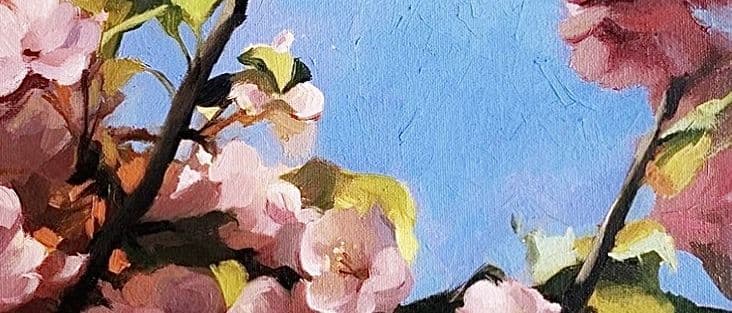 Мастер-класс по живописи маслом «весенняя нежность»