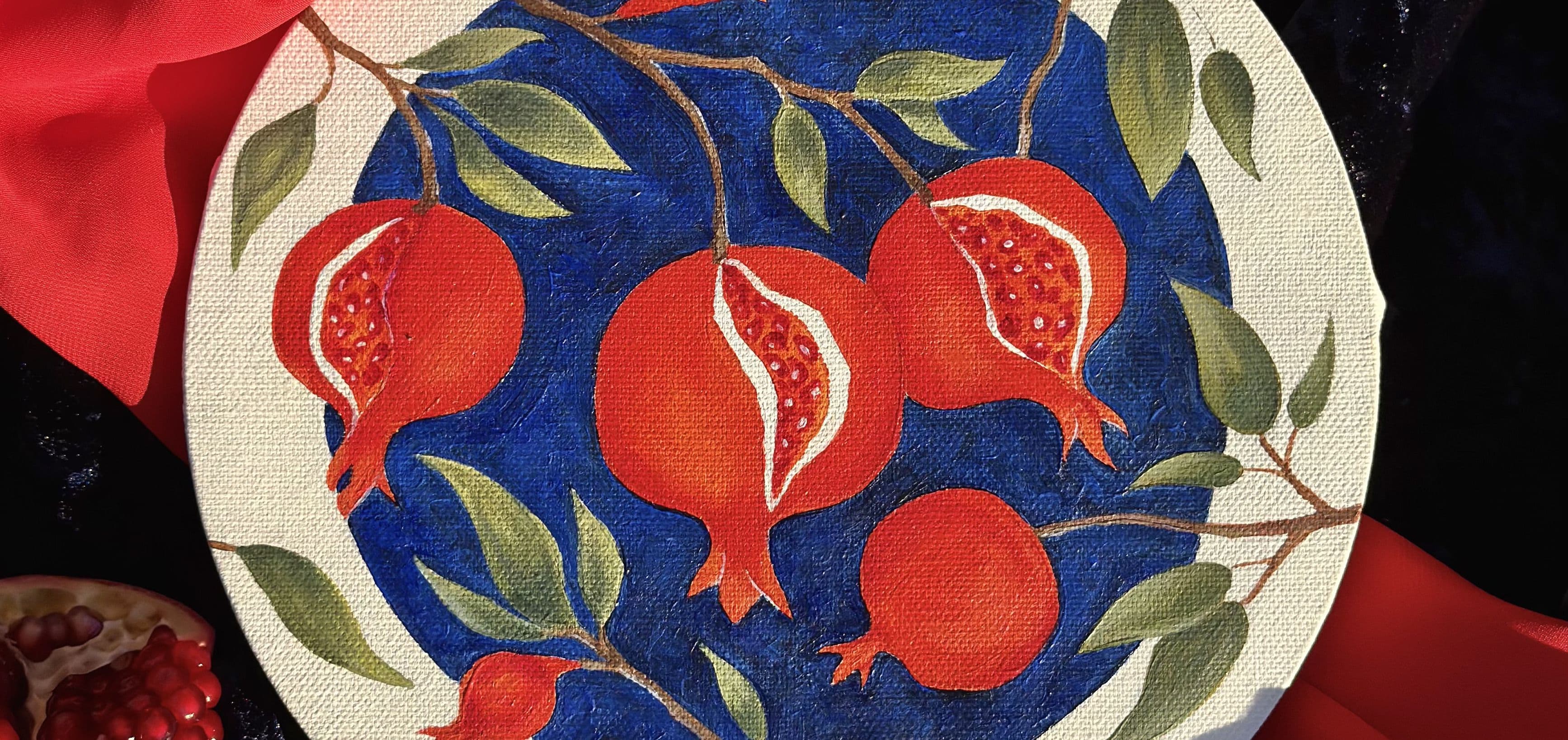 Мастер-класс по живописи акрилом «цвет граната»