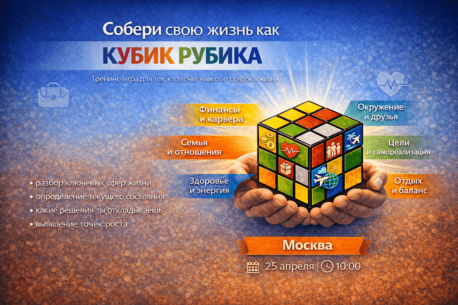 Бизнес тренинг- игра - собери свою жизнь как грани кубика