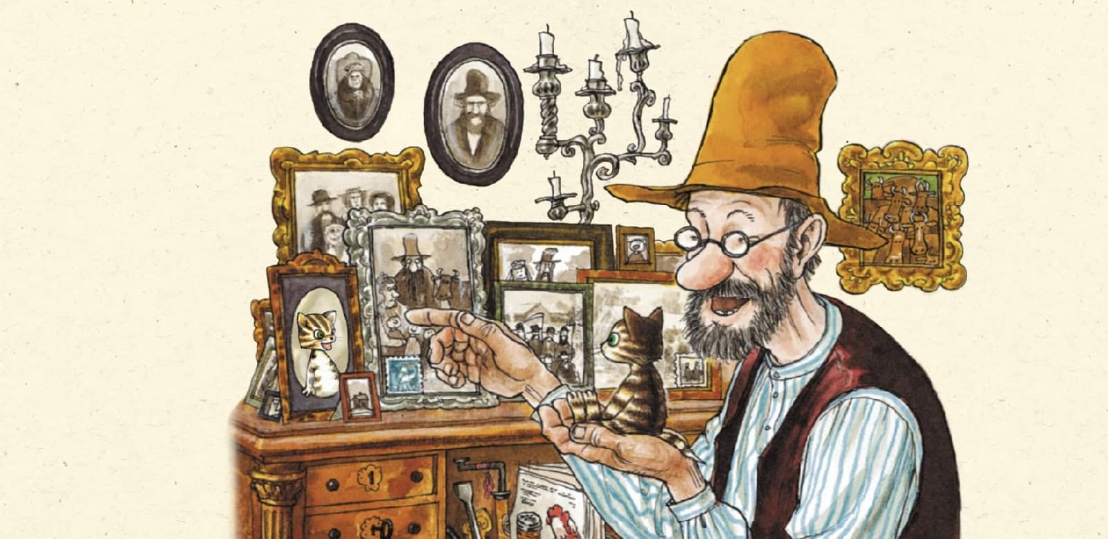 Зеркало в стиле петсона и финдуса / апрель нурдквиста